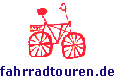 Rotes Fahrrad Logo von fahrradtouren.de