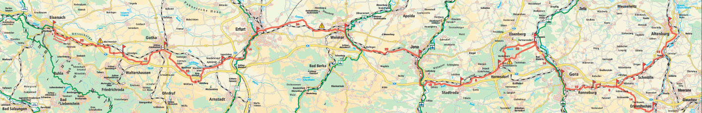 Radweg Thüringer Städtekette Skizze bei fahrradtouren.de 