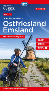 Fahrradkarte Ostfriesland Emsland ADFC Radtourenkarte Coverbild 2022