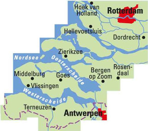 Blattschnitt Fahrradkarte Seeland Rotterdam ADFC Regionalkarte